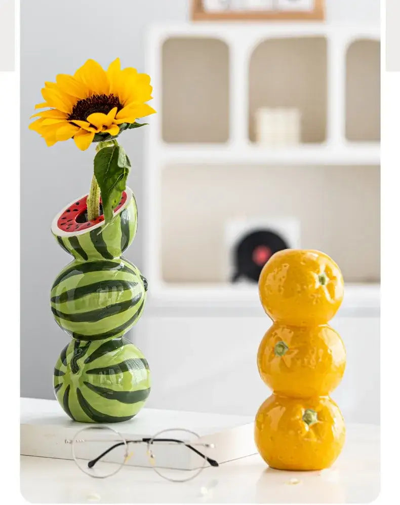 Watermelon Ceramic Fruit Vase