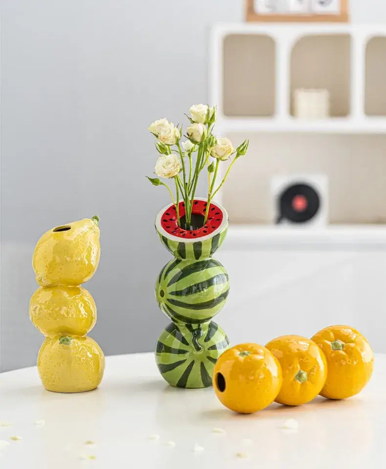 Watermelon Ceramic Fruit Vase