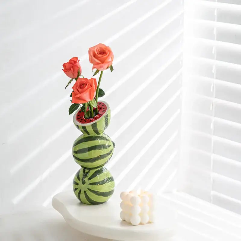 Watermelon Ceramic Fruit Vase