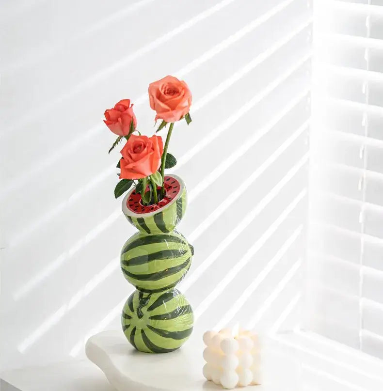 Watermelon Ceramic Fruit Vase