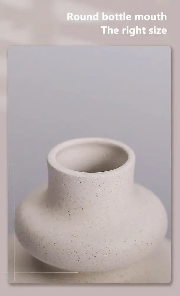 White Sculpted Ceramic Vase
