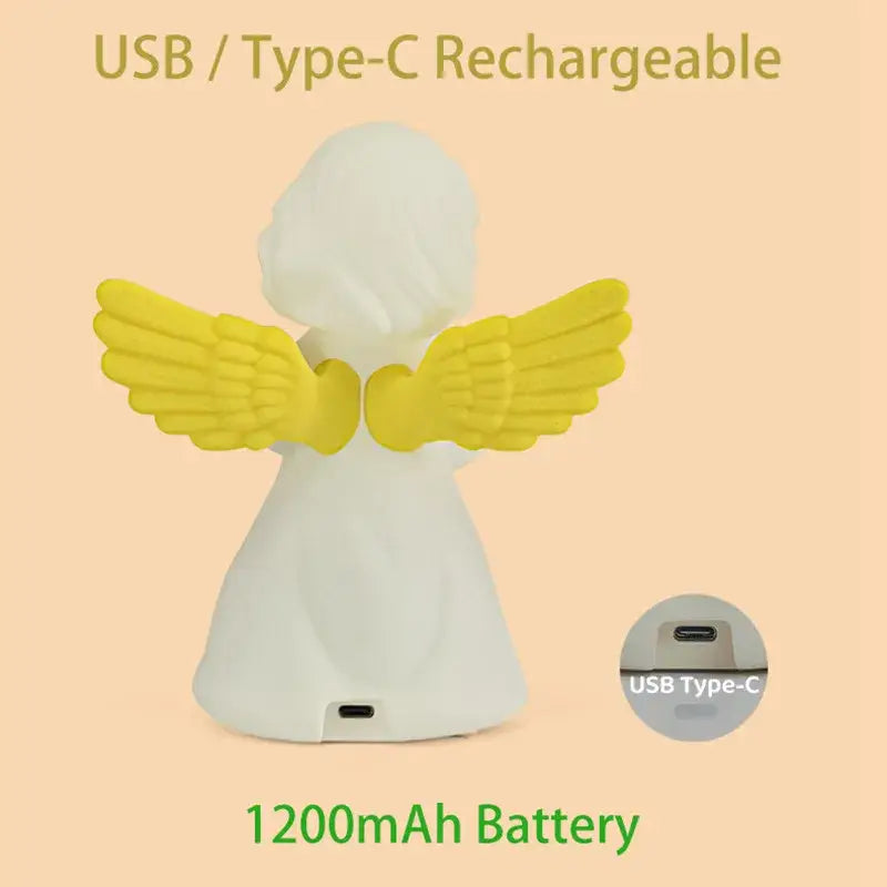 White Yellow Cherub Lamp