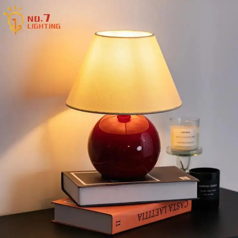 Red Ceramic Table Lamp