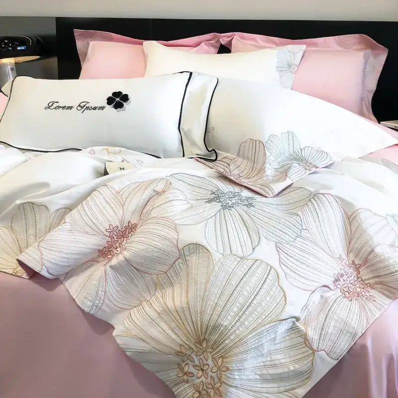Light Blue Gold Bedding Set