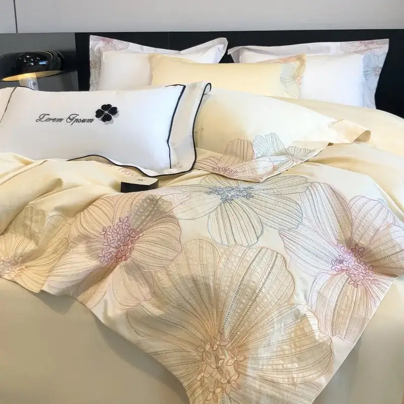 Light Blue Gold Bedding Set
