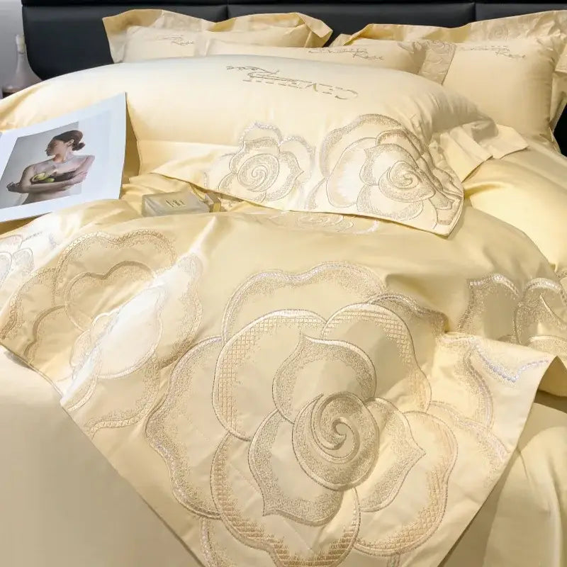 Light Blue Gold Bedding Set