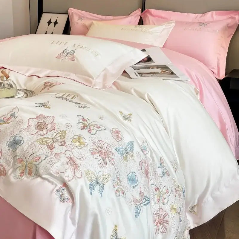 Light Blue Gold Bedding Set