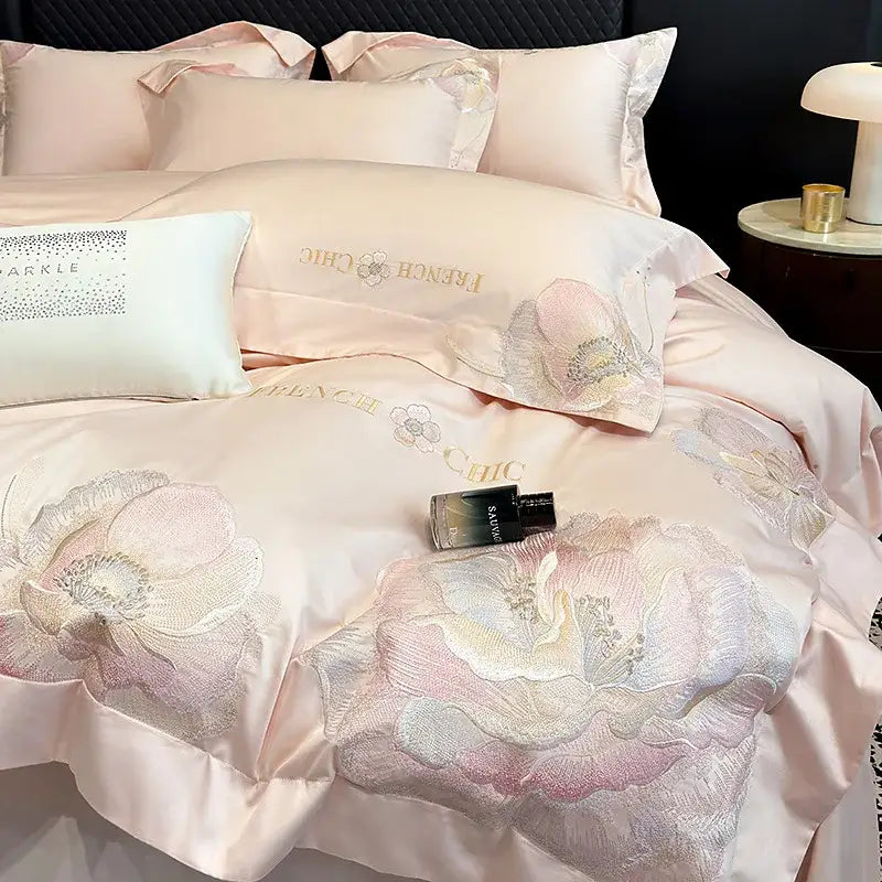Light Blue Gold Bedding Set