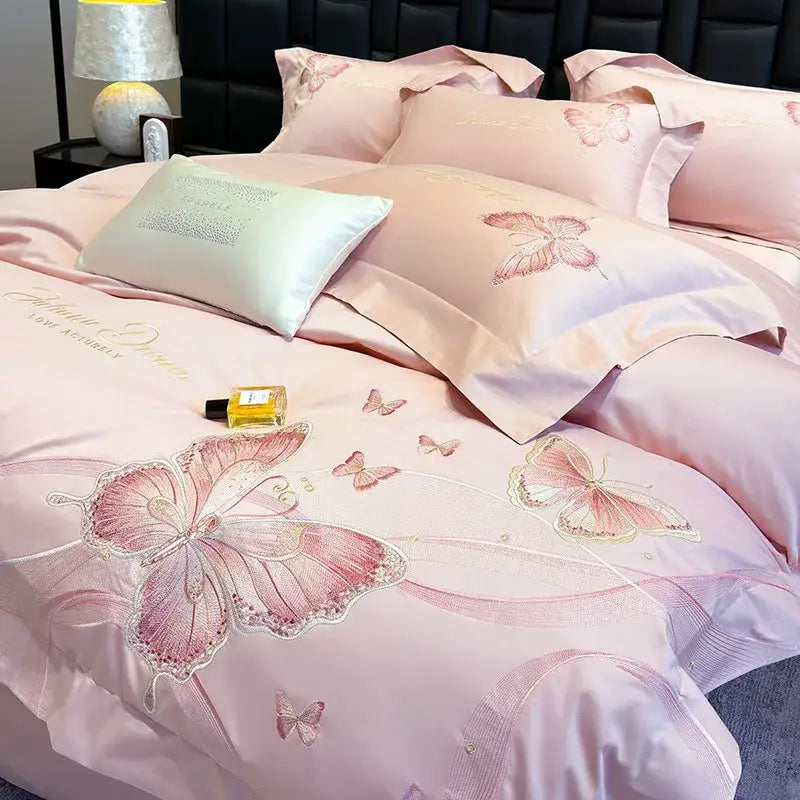Light Blue Gold Bedding Set