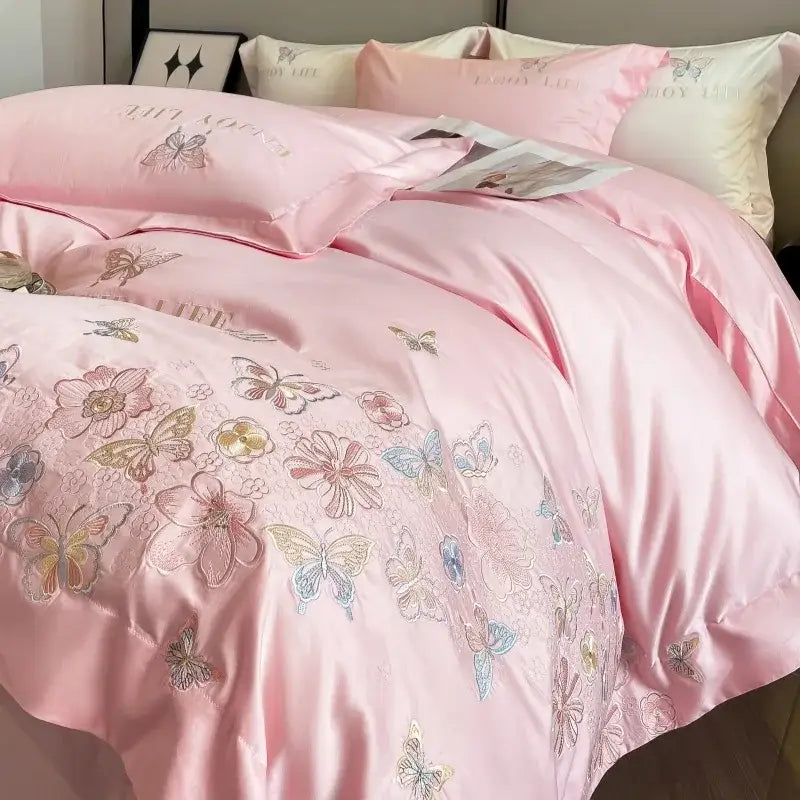 Light Blue Gold Bedding Set
