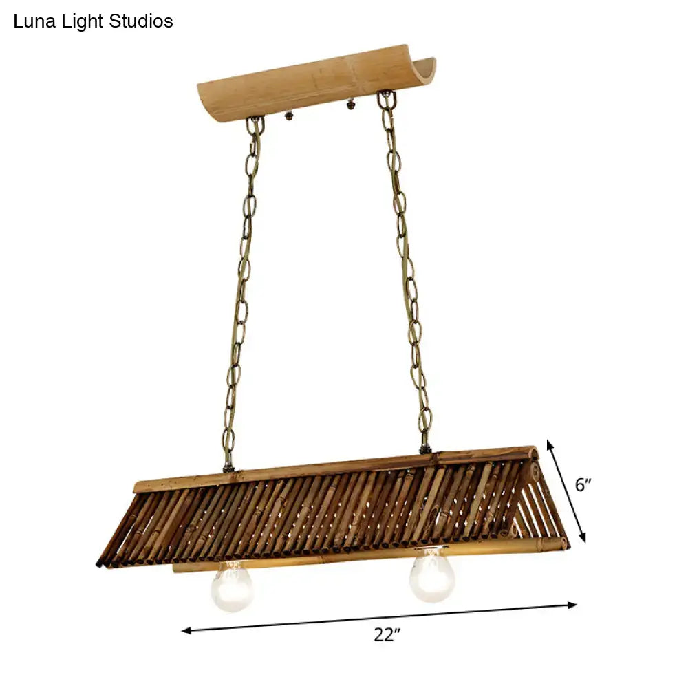 Bamboo Triangular Island Light