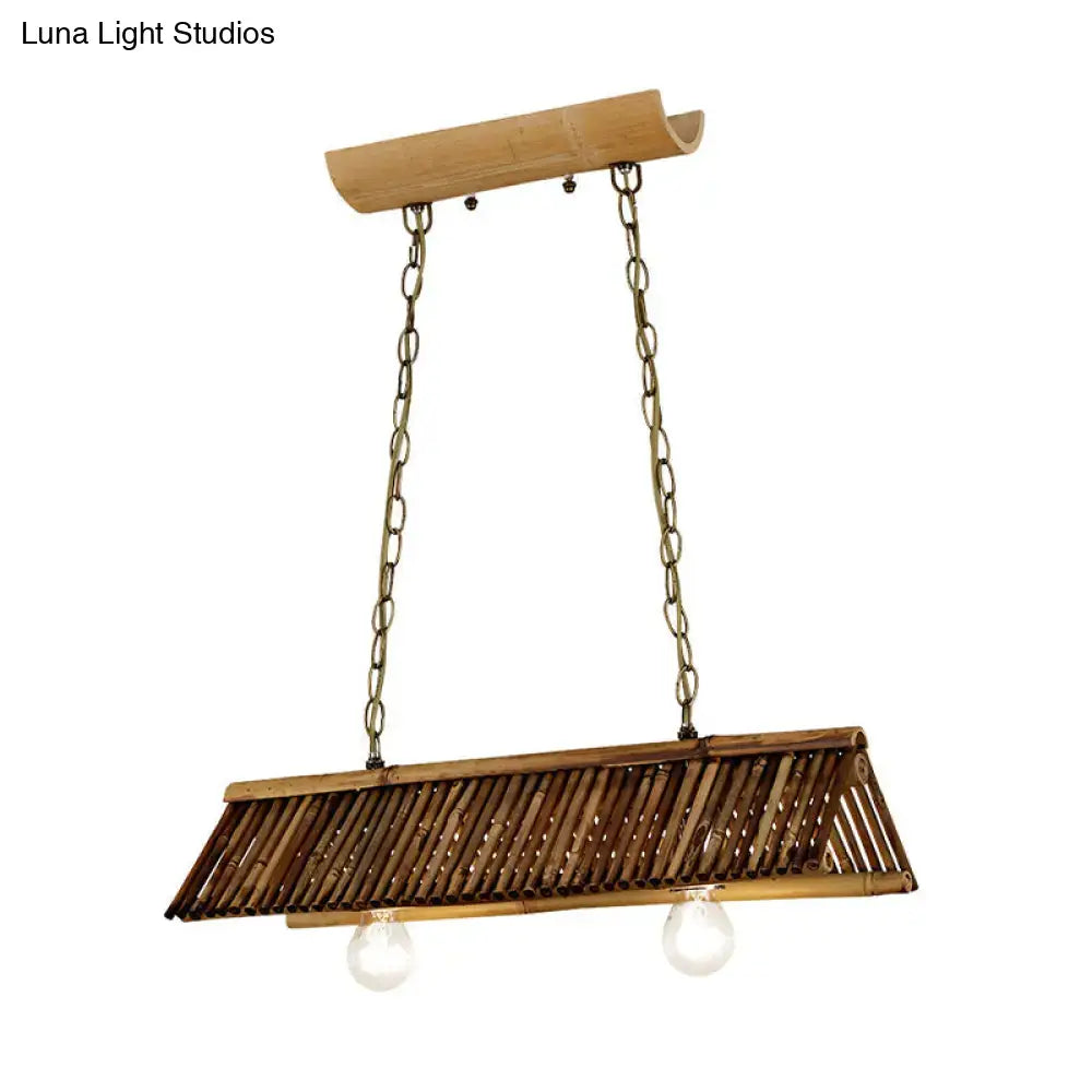 Bamboo Triangular Island Light