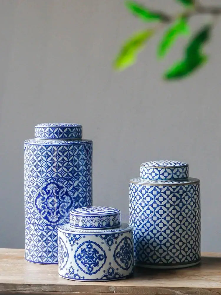 Blue White Ceramic Jar