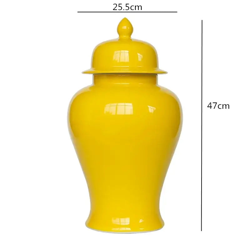 Yellow Ceramic Jar Vase Set