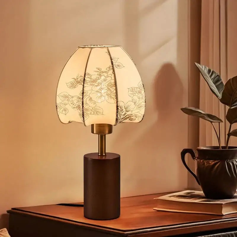 Gold Floral Bedside Lamp