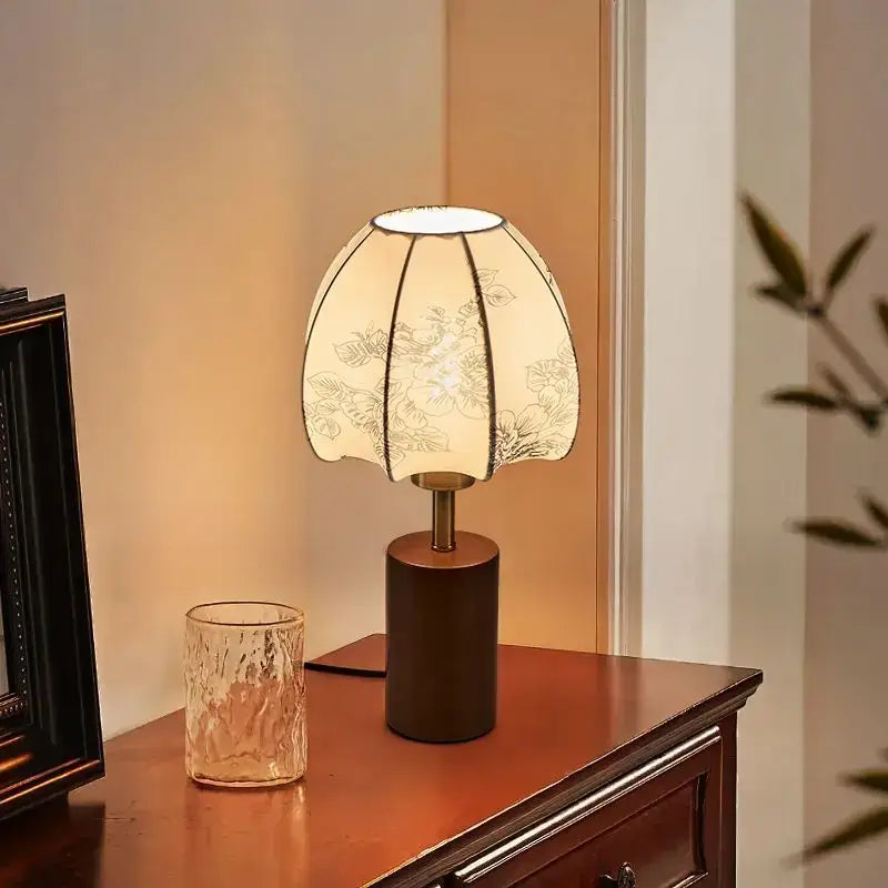 Gold Floral Bedside Lamp