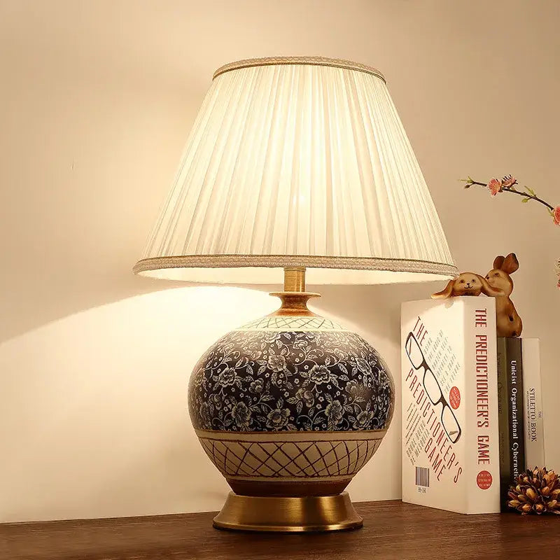 Black Copper Table Lamp Ceramic Accent