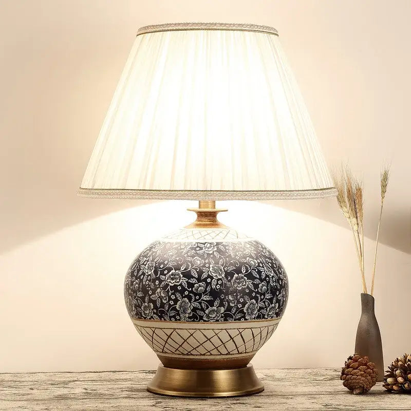 Black Copper Table Lamp Ceramic Accent