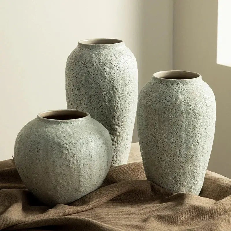 White Ceramic Vase Set