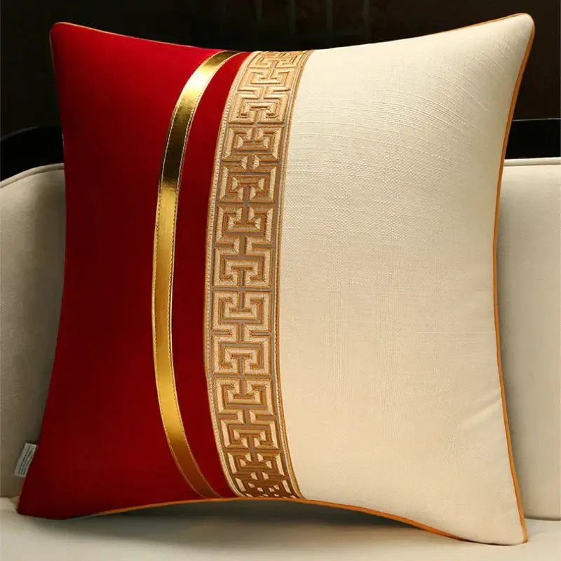 Red Golden Pillow Cover