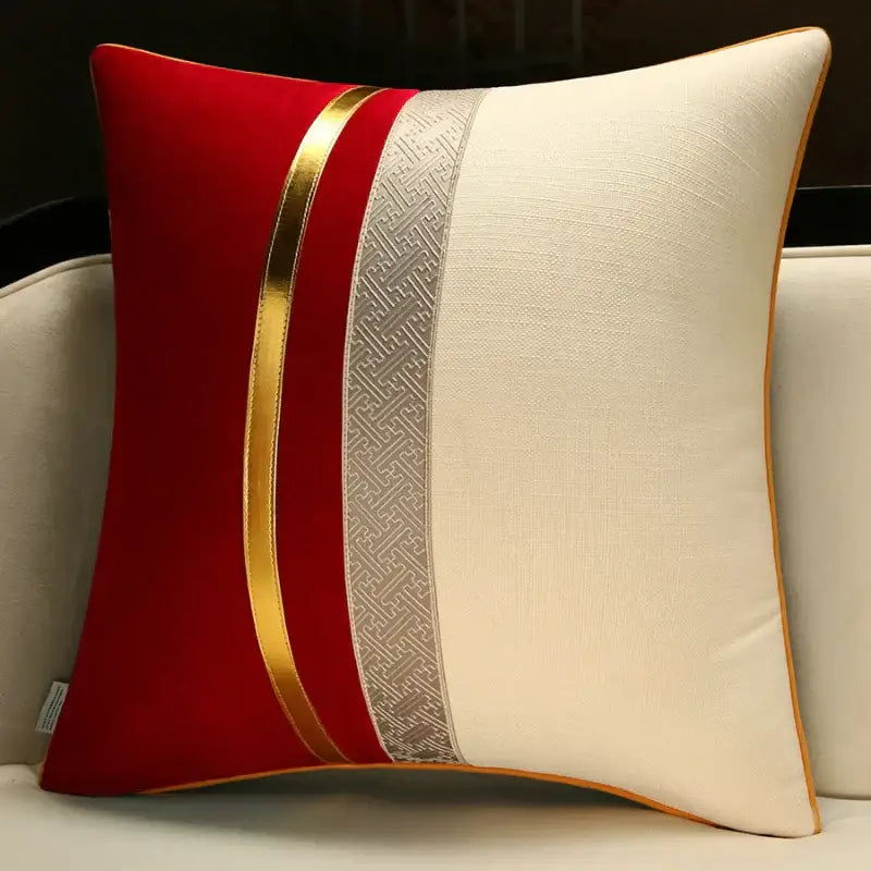 Red Golden Pillow Cover