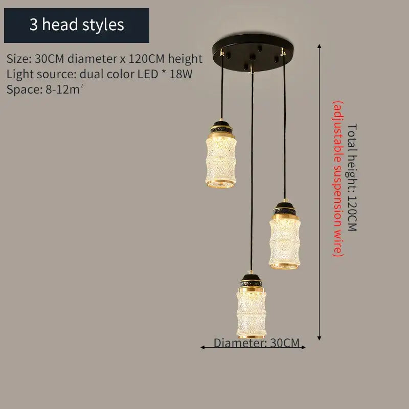 Black Spiral Glass Chandelier
