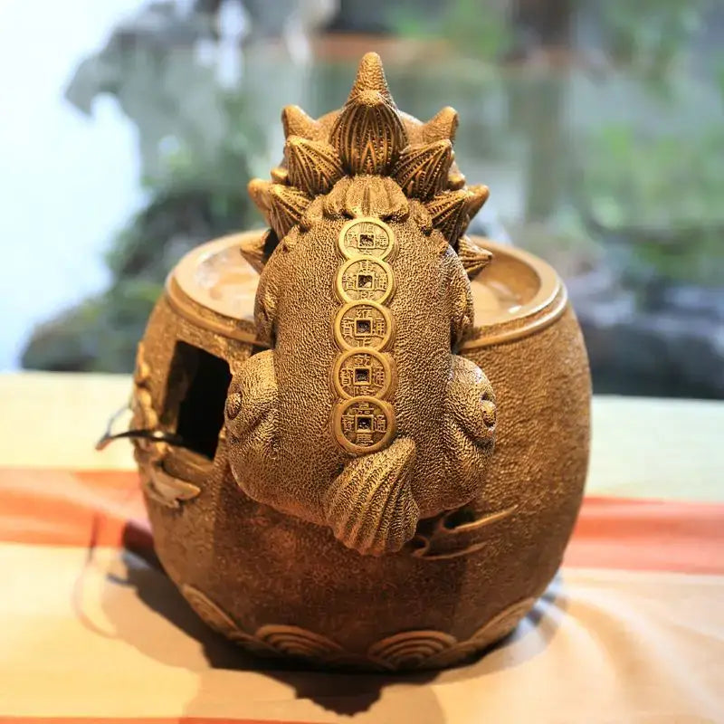Gold Resin Wealth Fountain