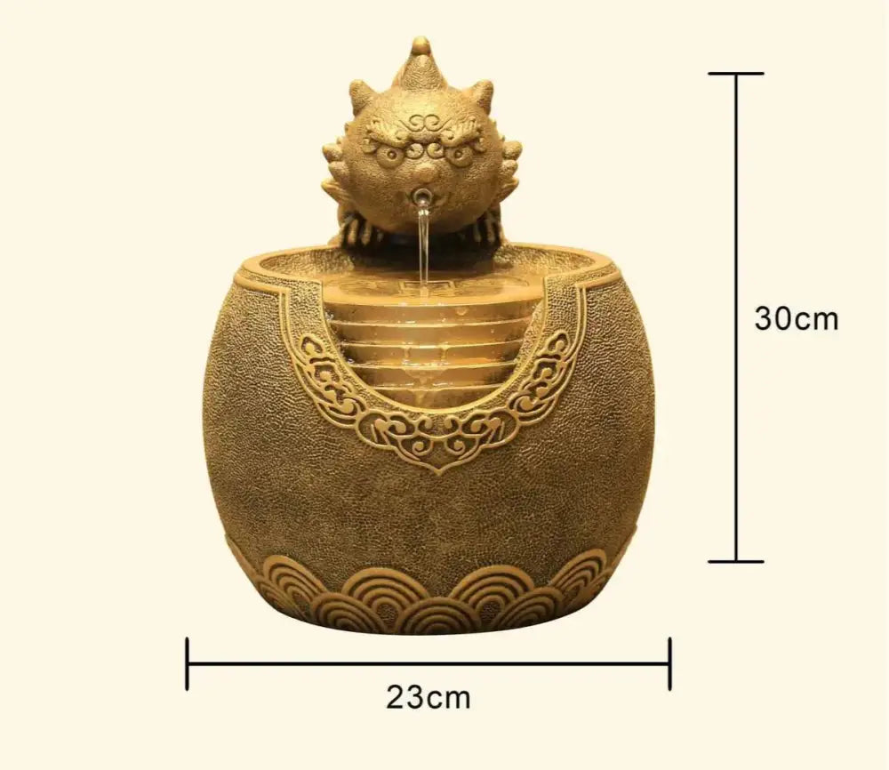 Gold Resin Wealth Fountain
