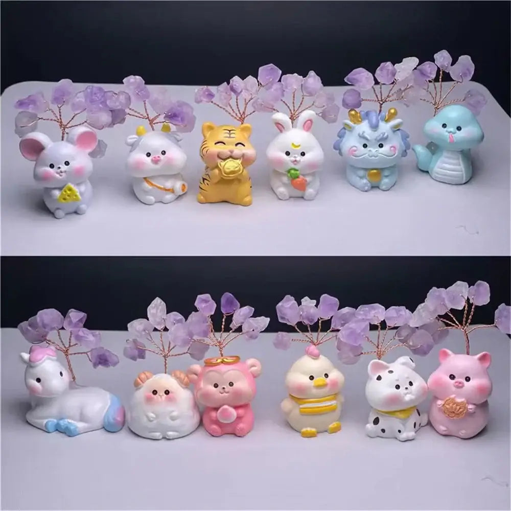 Amethyst Zodiac Figurine Set