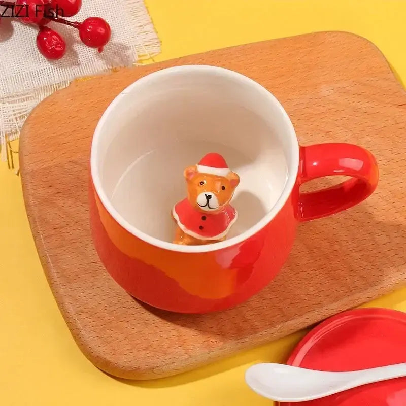 Red Christmas Mug Set