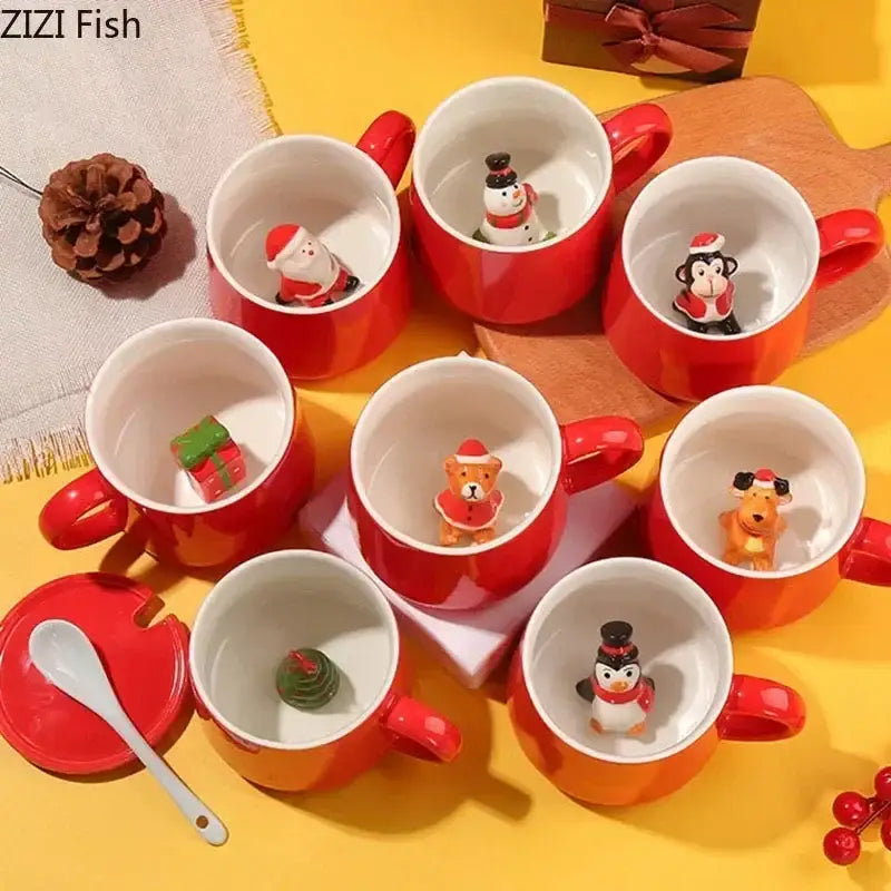 Red Christmas Mug Set