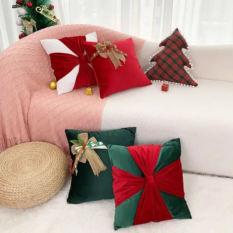 Velvet Patchwork Pillow Set