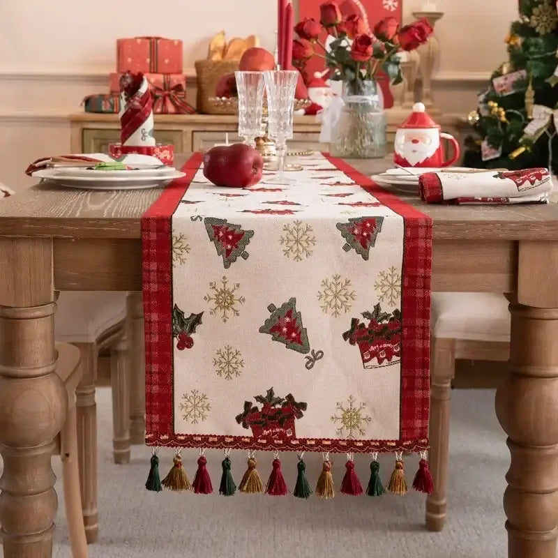Red Plaid Table Runner