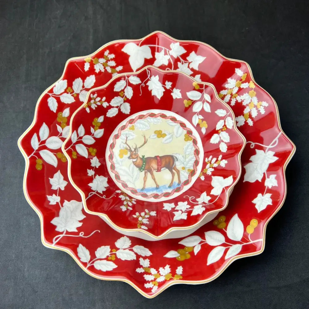 Red Ceramic Dinnerware Set