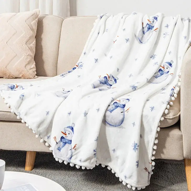 Reindeer Flannel Blanket Shawl