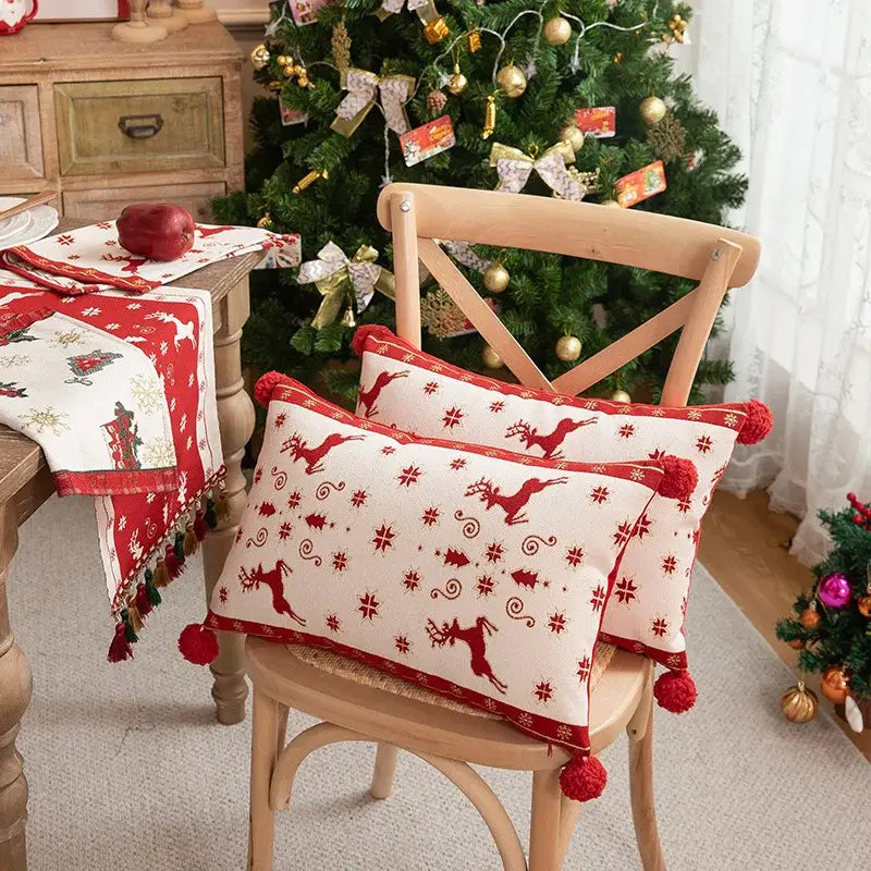 Red Festive Pillow Cover