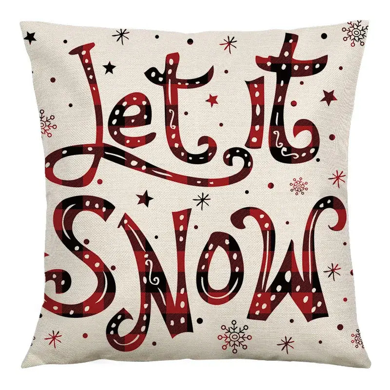 Plaid Christmas Linen Cushion