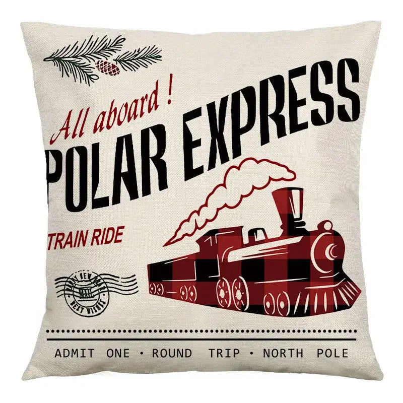 Plaid Christmas Linen Cushion