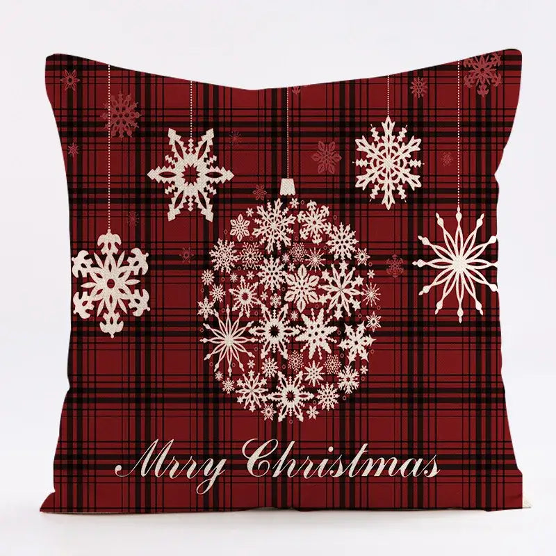 Plaid Christmas Linen Cushion