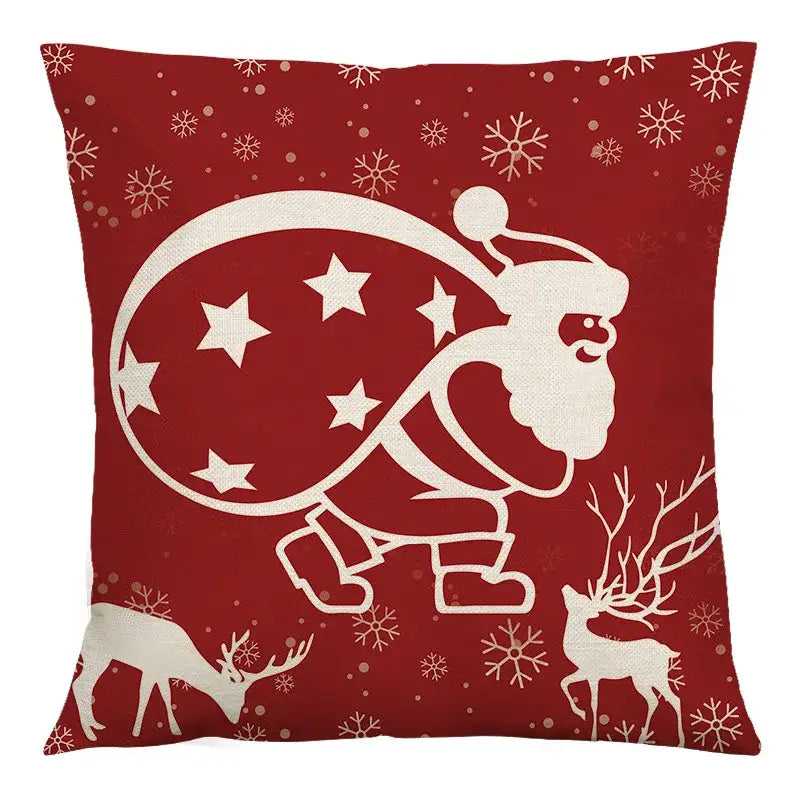 Plaid Christmas Linen Cushion