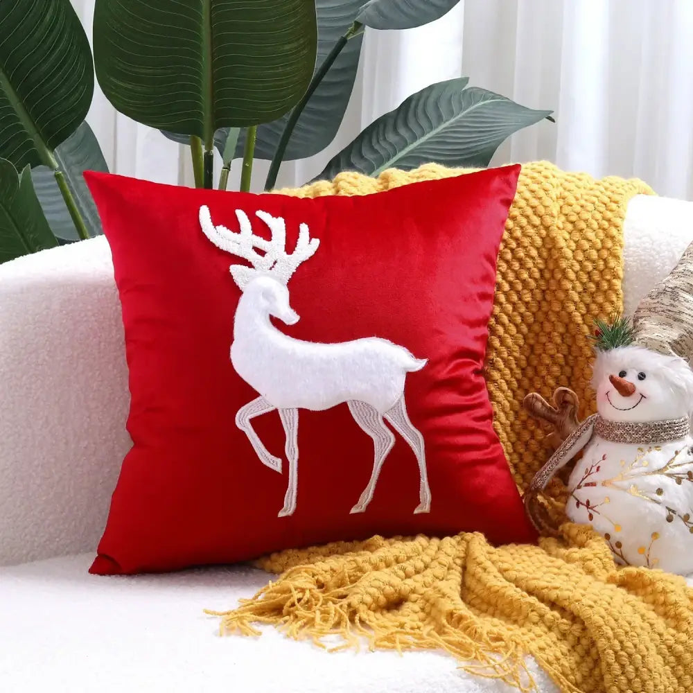 Red Velvet Patchwork Cushion