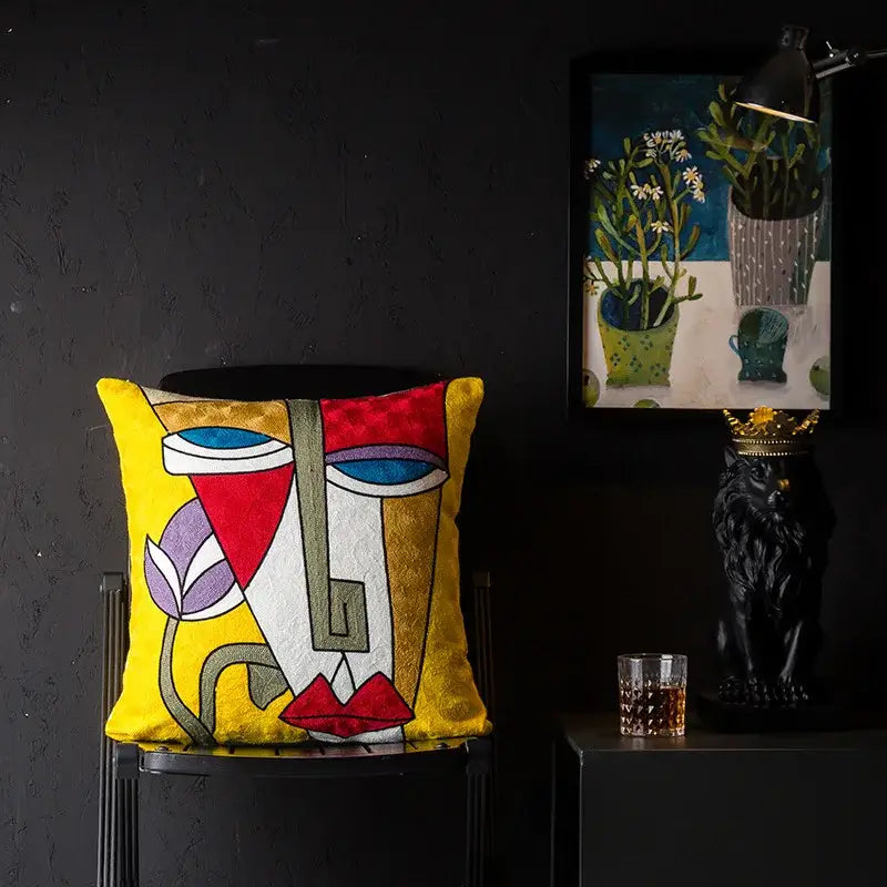 Abstract Cat Cushion Cover