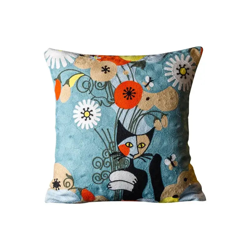 Abstract Cat Cushion Cover