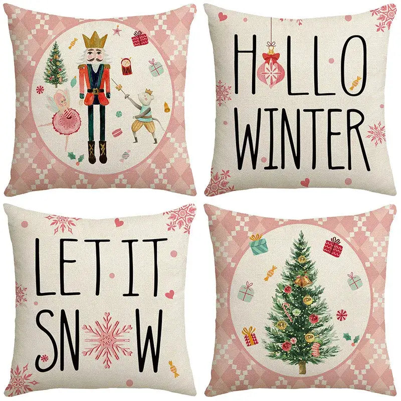 Linen Christmas Pillowcase
