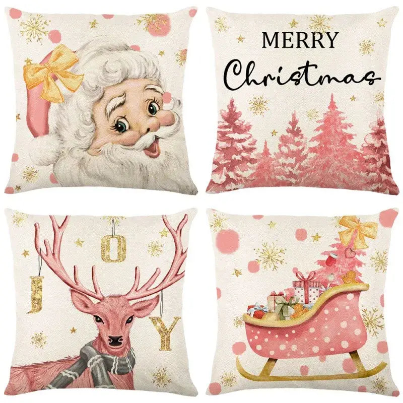 Linen Christmas Pillowcase