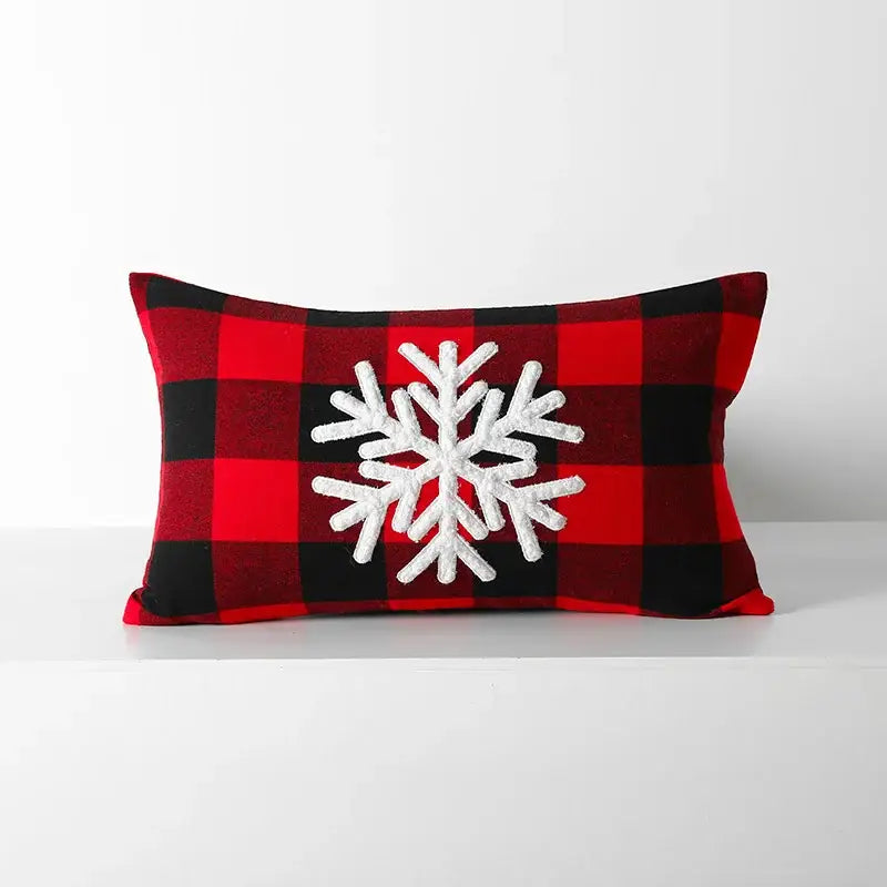 Red Plaid Cushion Cover Velvet 45cm