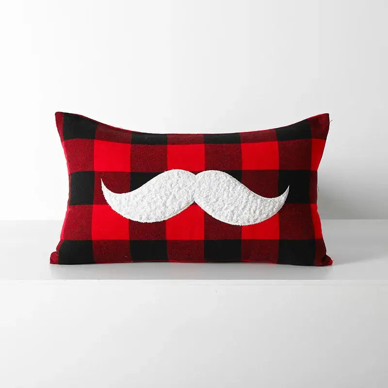 Red Plaid Cushion Cover Velvet 45cm