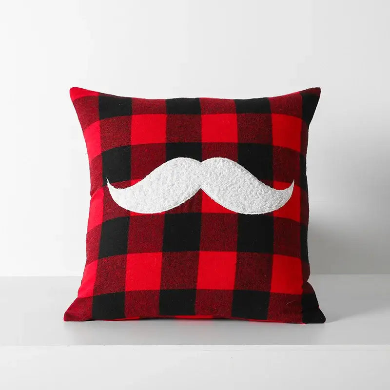 Red Plaid Cushion Cover Velvet 45cm