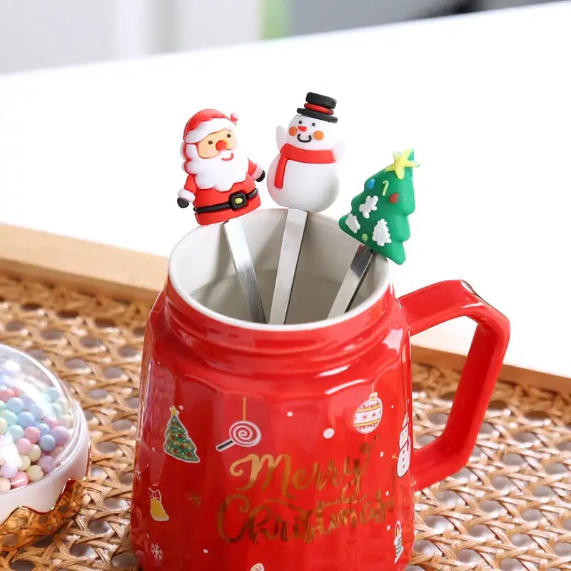 Green Ceramic Christmas Mug