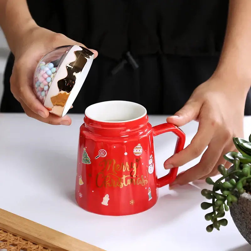 Green Ceramic Christmas Mug